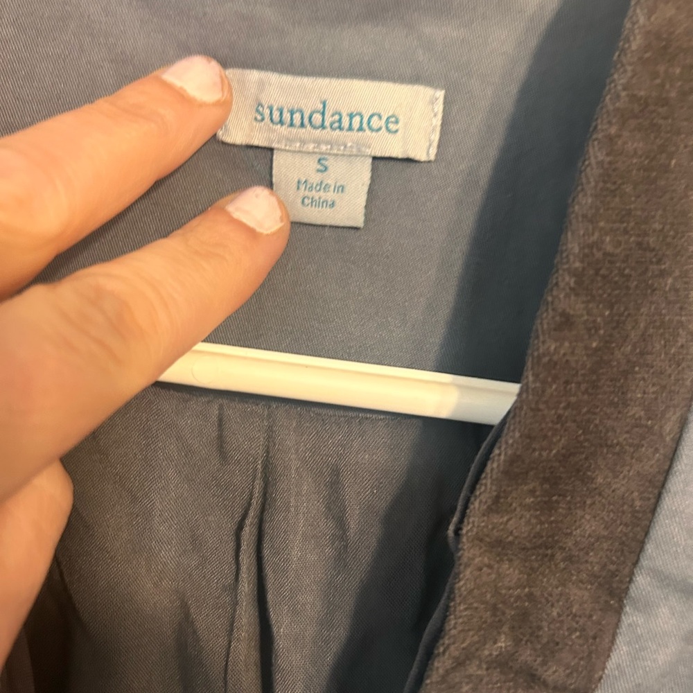 Sundance Caroline Ruffled Trim Military Button Jacket Blue Lace Hem Size Small - Picture 5 of 6
